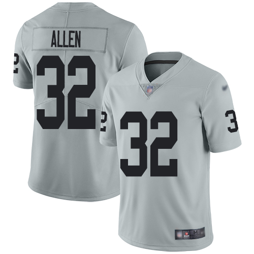 Men Oakland Raiders Limited Silver Marcus Allen Jersey NFL Football #32 Inverted Legend Jersey->oakland raiders->NFL Jersey